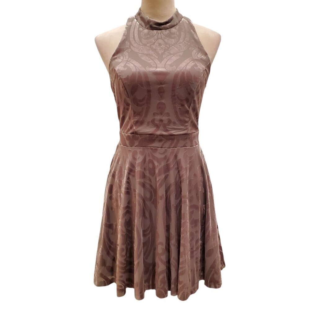 CITY STUDIO SZ 1 Juniors Sparkle Damask Sleeveless Cocktail Core Social Dress